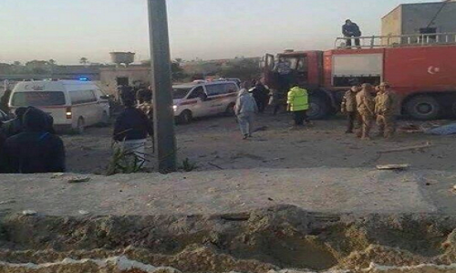 Hiện trường vụ đánh bom xe ở Libya.