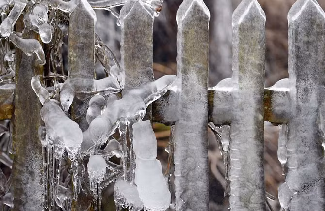 Hàng rào của ngôi làng đóng băng trong cái lạnh “cắt da cắt thịt”.