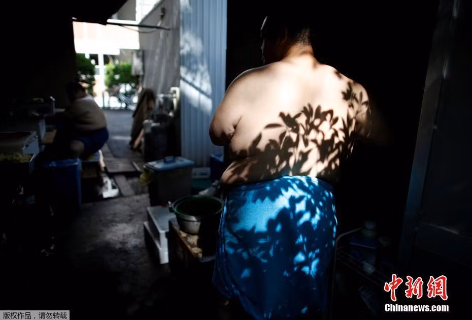 Ngoài tuân thủ chế độ ăn khối lượng lớn một cách đầy đủ, các võ sĩ Sumo còn chịu huấn luyện rất nặng và nghiêm ngặt. (Nguồn Sina)