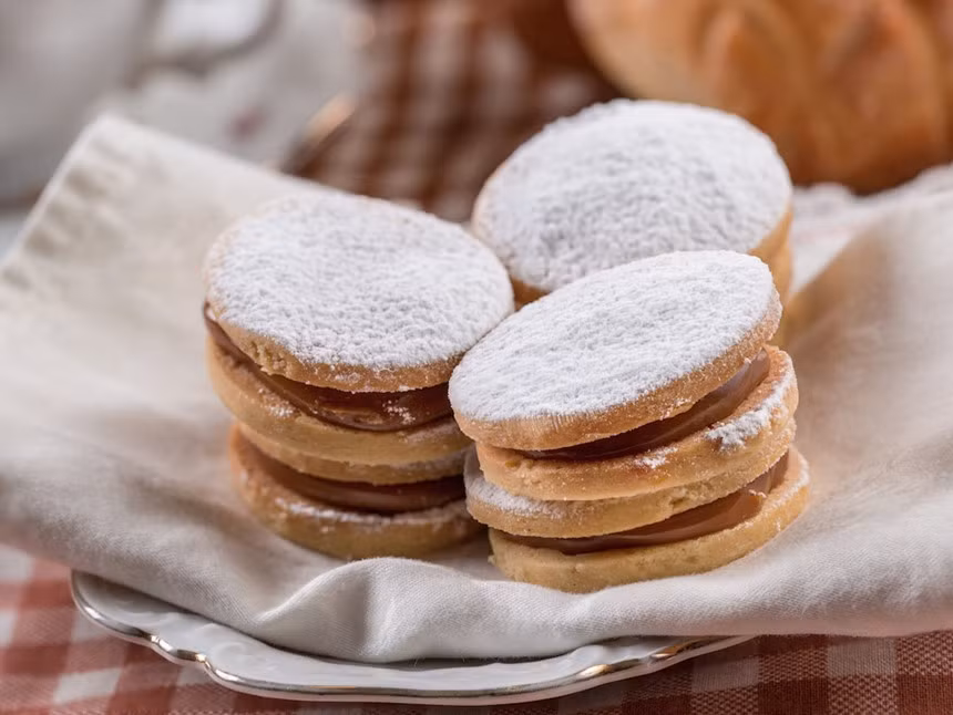 Argentina: Bánh quy Alfajores là một món ăn vặt phổ biến ở vùng Nam Mỹ. Phiên bản của Argentina thường gồm hai chiếc bánh quy bơ kẹp một lớp mứt sữa ở giữa. Các phiên bản khác có thể được rắc thêm dừa nướng hoặc chocolate.