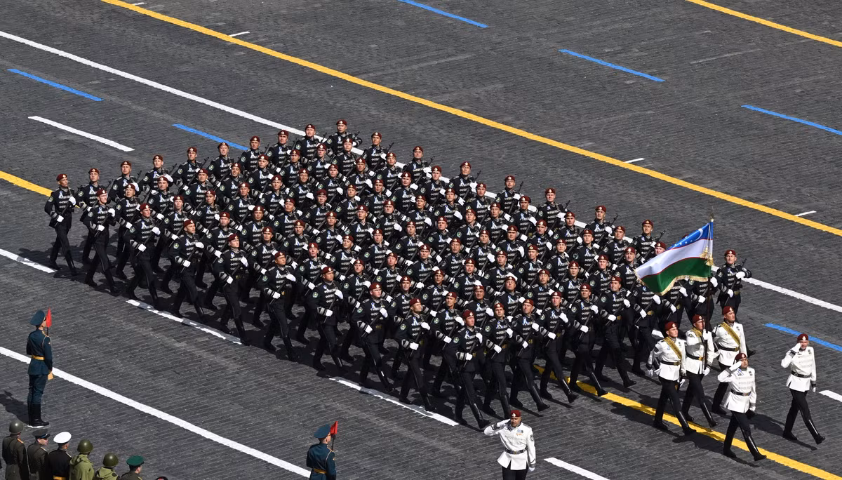 Khối Cộng đồng Các quốc gia Độc lập (SNG) tham gia duyệt binh. Trong ảnh là Quân đội Uzebekistan. Ảnh: RIA Novosti.