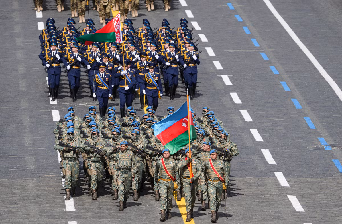 Khối Quân đội Azerbaijan và Quân đội Belarus. Ảnh: RIA Novosti.