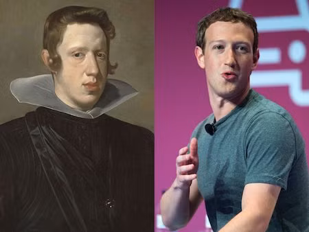 Công chúng giật mình khi nhận thấy diện mạo tỷ phú Mark Zuckerberg trông khá giống với Vua Philip IV của Tây Ban Nha.