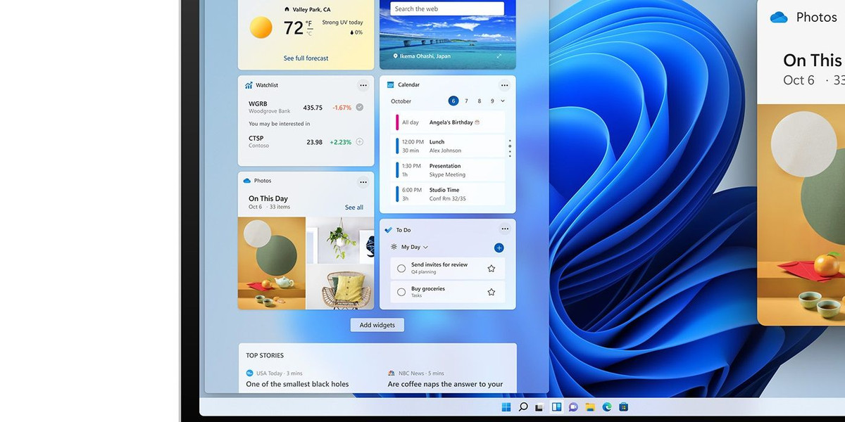 Windows 11 tích hợp dịch vụ trò chuyện Microsoft Teams. Người dùng có thể nhấn biểu tượng Teams từ taskbar để nhắn tin hay tạo cuộc gọi nhóm. Đây là tính năng nổi bật giúp người dùng học tập, làm việc online tại nhà hiệu quả.