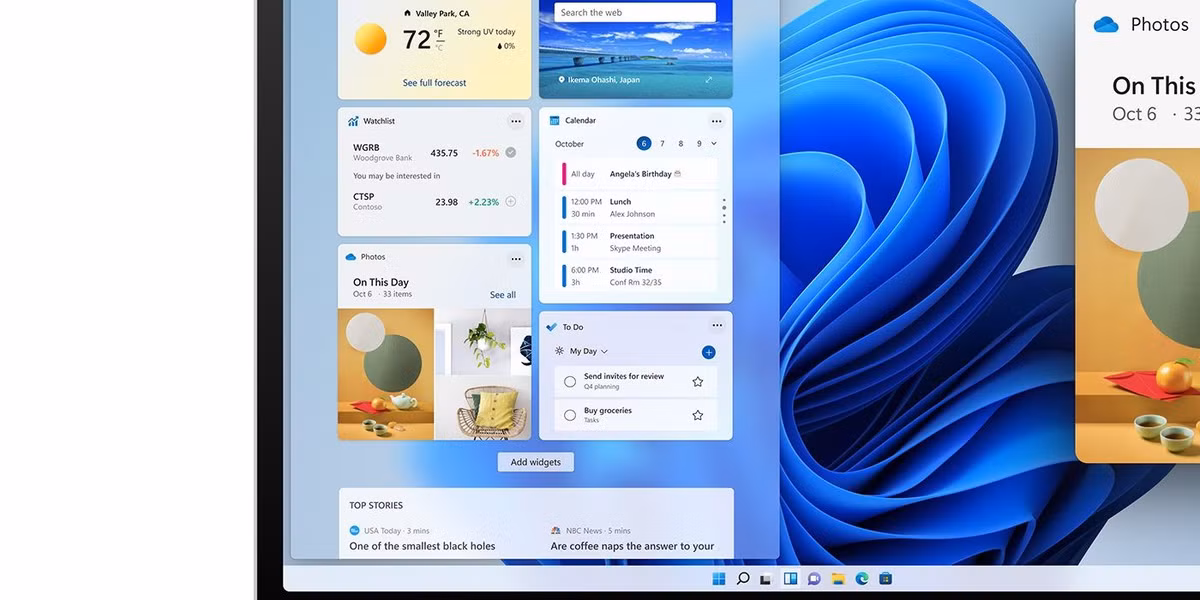 Windows 11 tích hợp dịch vụ trò chuyện Microsoft Teams. Người dùng có thể nhấn biểu tượng Teams từ taskbar để nhắn tin hay tạo cuộc gọi nhóm. Đây là tính năng nổi bật giúp người dùng học tập, làm việc online tại nhà hiệu quả.