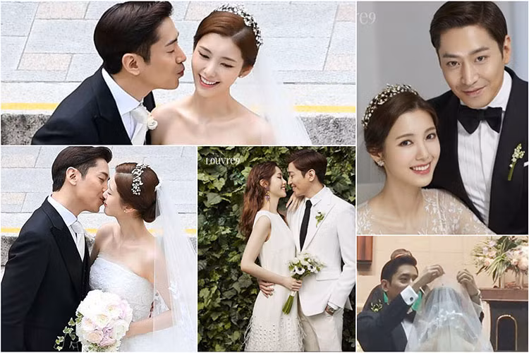 Ngày 1/7/2017, Na Hye Mi lên xe hoa với Eric Mun. Được biết, tất cả thành viên Shinhwa trở thành phù rể cho thành viên đầu tiên của nhóm lập gia đình. Ảnh: Dramafever