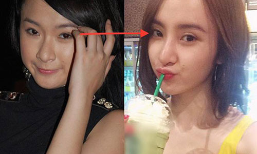 Phương Trinh hồi bé nhìn đã có nét cá tính và đáng yêu (ảnh trái), đặc biệt là đôi mắt nhỏ nhưng sắc nét của cô. Khi so lại ảnh ngày trước và hiện tại thì đôi mắt của Phương Trinh đã khác đi rất nhiều, mắt 2 mí đã làm gương mặt của cô nàng sáng và ưa nhìn hơn rất nhiều.