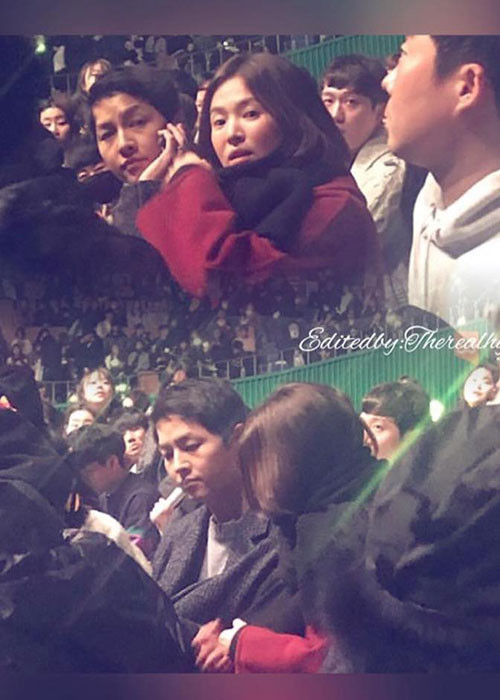 Đây là lần đầu tiên vợ chồng Song Joong Ki - Song Hye Kyo xuất hiện công khai bên nhau sau đám cưới vào ngày 31/10/2017.