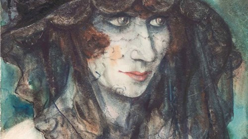 Bức Die Verschleierte (The veiled figure), vẽ năm 1926 bởi Otto Griebel