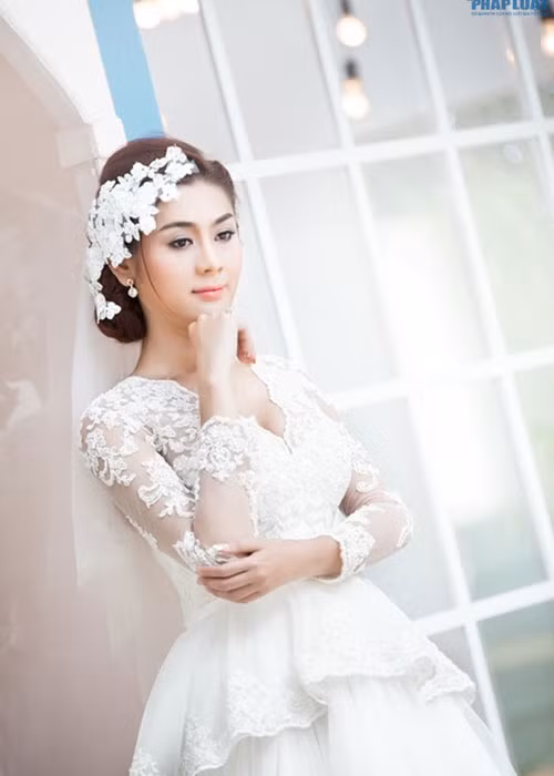 Hình ảnh Lâm Khánh Chi diện váy cưới vào năm 2014 từng gây chú ý. Ảnh: Đời sống pháp luật