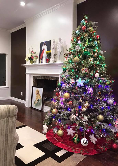 Từ Mỹ, nữ ca sĩ Hồng Ngọc chia sẻ hình ảnh cây thông đón Giáng sinh trong căn nhà bên chồng và các con.