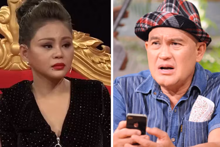 Một trong những sự kiện rúng động showbiz Việt năm 2017 là ồn ào giữa Lê Giang - Duy Phương. Xuất hiện trong Sau ánh hào quang, Lê Giang nức nở tố từng bị Duy Phương bạo hành, ném xuống cầu thang. Ảnh: Vietnamnet