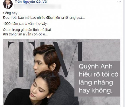 Dòng trạng thái của Tim trên trang cá nhân.