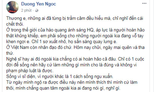 Chia sẻ của Dương Yến Ngọc.