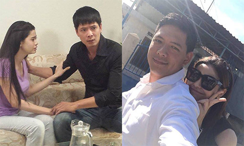 Bình Minh - Trương Quỳnh Anh giản dị trong phim "Thề không gục ngã". Tuy nhiên, trong loạt ảnh trên mạng xã hội, cả hai ăn mặc sành điệu. Ảnh: Fanpage phim