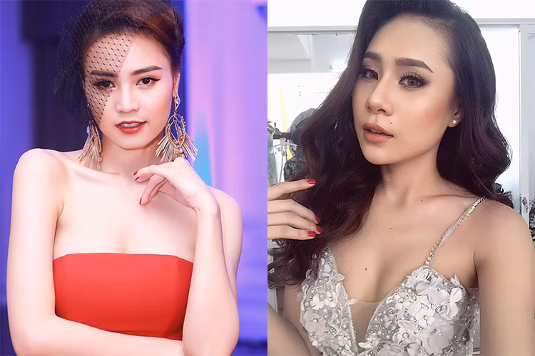 Minh Luân từng hẹn hò Ninh Dương Lan Ngọc. Gần đây, anh vướng nghi vấn tình cảm với Hồ Bích Trâm (phải). Ảnh: FBNV