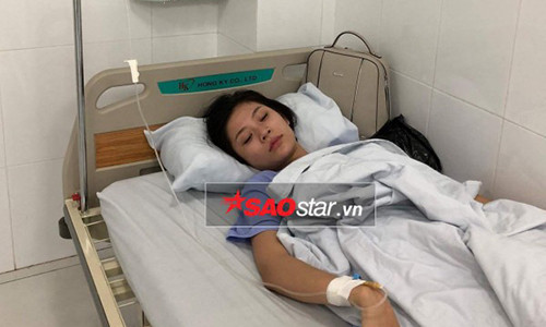 Hình ảnh Chúng Huyền Thanh tiều tụy, phải nhập viện và truyền nước biển.