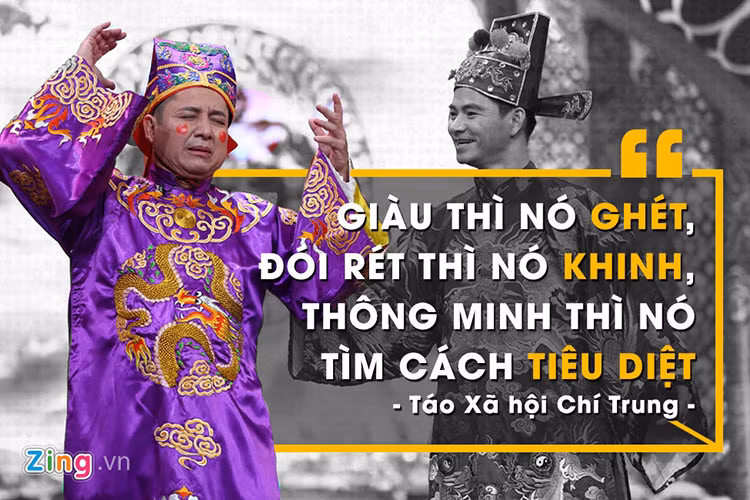 Năm 2016, Chí Trung đảm nhận vai Táo Xã hội Chí Trung với nhiều câu nói hài hước nhất. Ảnh: Zing