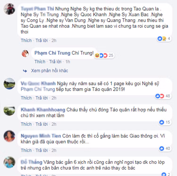 Fans tiếc khi Chí Trung nói 2018 là năm cuối tham gia Táo quân.