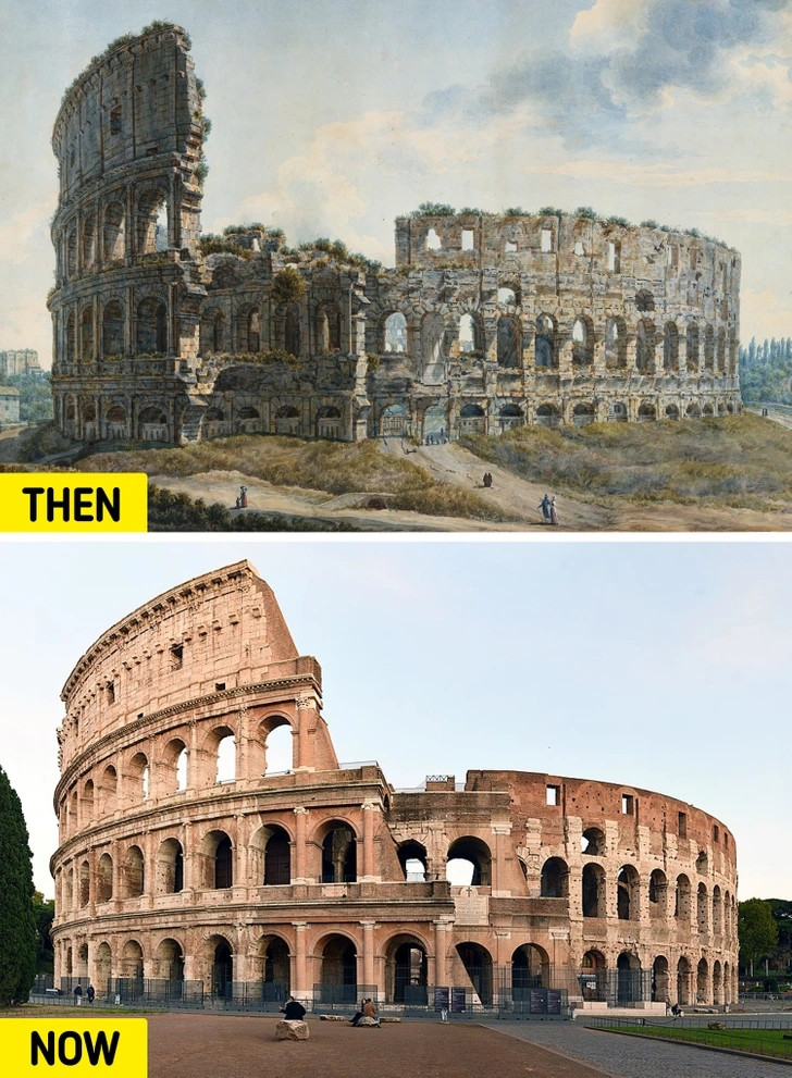 2. Đấu trường La Mã, Rome, Italy: Công trình nổi tiếng được tìm thấy ở trung tâm Rome, Ý. Đây là nhà hát vòng tròn cổ đại lớn nhất từng được xây dựng và vẫn được coi là lớn nhất cho đến ngày nay, bất chấp tuổi đời.