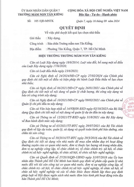 TP HCM: 1 nhà thầu dự gói xây lắp hơn 1,4 tỷ tại Nhà Bè - Hình 2 TP HCM: 1 nha thau du goi xay lap hon 1,4 ty tai Nha Be-Hinh-2