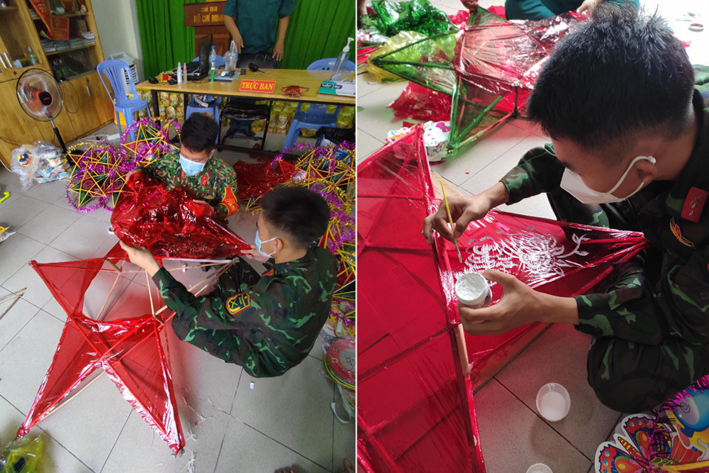 Hàng nghìn chiếc đèn trung thu được gửi tặng thiếu nhi có hoàn cảnh đặc biệt khó khăn do tác động của dịch bệnh. Đây được xem như món quà ấm áp của bộ đội gửi đến trẻ em nghèo vùng dịch khi không được đón Tết Trung thu trong không khí rộn ràng. (Ảnh: Vietnamnet)