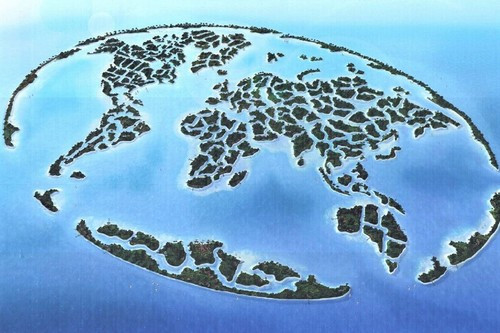 Quần đảo Thế giới (World Islands), nằm trong vùng biển vịnh Ba Tư và cách bờ biển Dubai (Các Tiểu vương quốc Ả-rập Thống nhất (UAE) khoảng 4 km, là một quần đảo nhân tạo được tạo thành từ 300 hòn đảo lớn nhỏ khác nhau. Quần đảo này được xây dựng dựa theo hình dạng thô của bản đồ thế giới. (Nguồn ảnh: Wonders List)