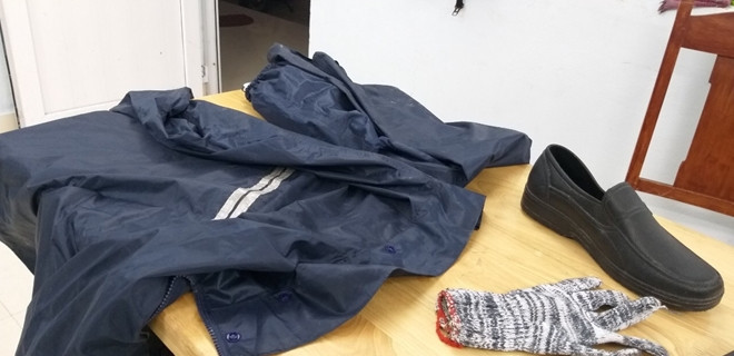 Tang vật vụ cướp tại cơ quan CSĐT.