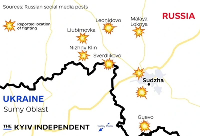 Trận chiến ác liệt nhất diễn ra dọc theo tuyến từ Tolstoy Lug đến làng Leonidovo, đặc biệt tại khu vực giữa phòng tuyến này là các làng Novoivanovka và Zeleny Shlyakh. Ảnh: Kyiv Independent.