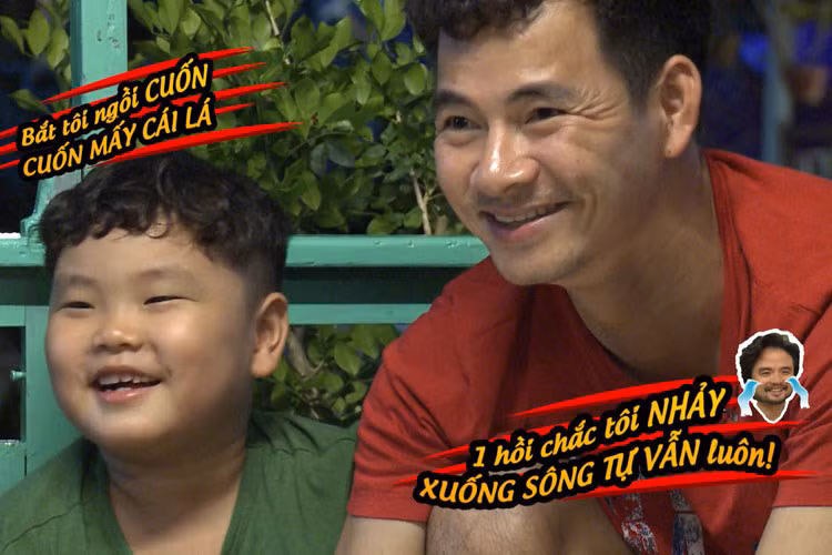 Bé Bi - cậu con trai của danh hài Xuân Bắc cũng tham gia mùa 2. Ngoài vẻ ngoài mũm mĩm, đáng yêu, bé Bi còn gây ấn tượng bởi sự hồn nhiên, thông minh, lém lỉnh. Cậu bé cùng với bố mang lại nhiều tiếng cười cho mọi người. (Ảnh: BTC)