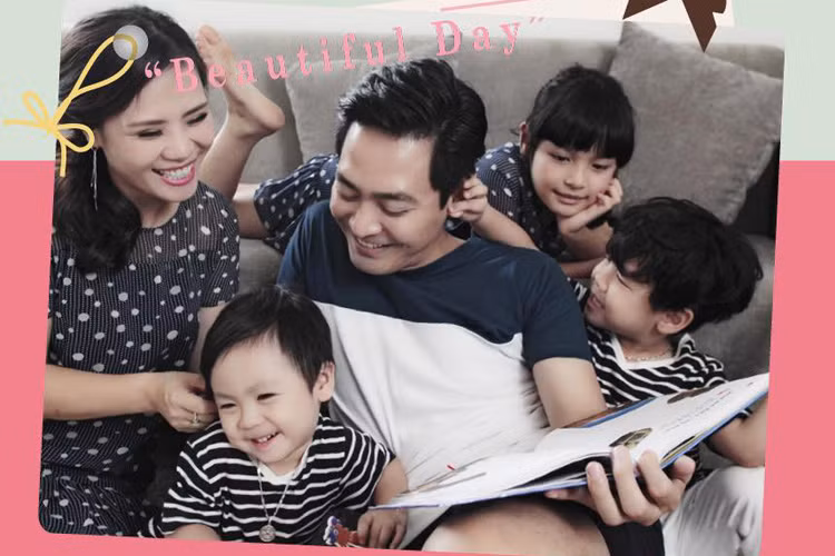  MC Phan Anh là một trong những ông bố nổi tiếng trong Vbiz. Ngôi sao tuổi Dậu này hiện đã có hai cậu con trai và một cô con gái. 3 nhóc tì đều là trái ngọt của cuộc hôn nhân giữa Phan Anh và bà xã Dương Tuấn Ngọc. (Ảnh: FBNV) 