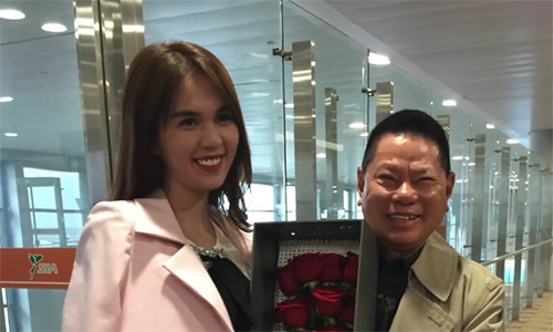 Hoang Kieu cuoi tit mat khi hoi ngo Ngoc Trinh o Thuong Hai