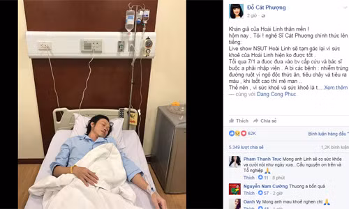 Hoai Linh nhap vien vi ngo doc thuc an tam hoan liveshow