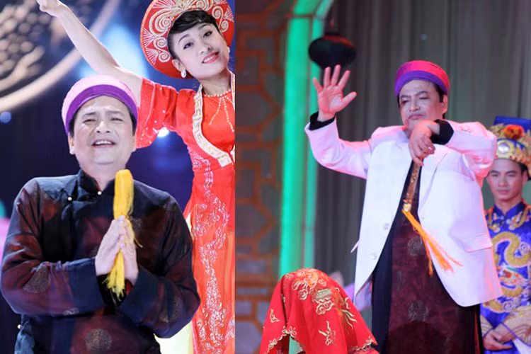 Ngoài Thu Hương, nghệ sĩ Quốc Anh cũng chỉ duy nhất một lần góp mặt trong Táo quân cho đến nay. Vai diễn của anh là một thầy hầu đồng trong cuối chương trình năm 2012. (Ảnh: Dân Việt)