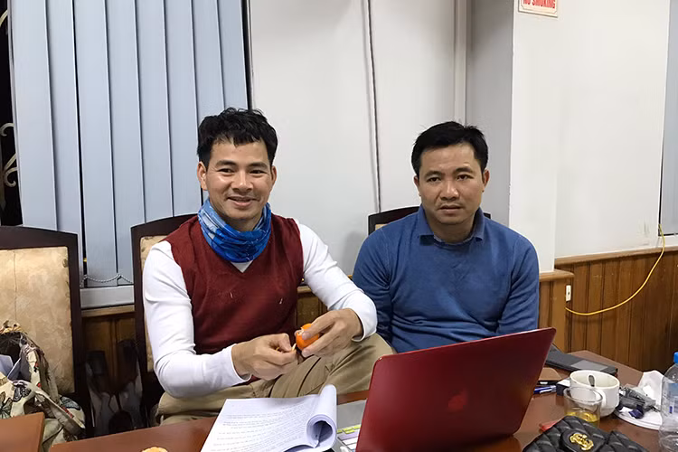 Trên trang cá nhân, danh hài Xuân Bắc cũng tiết lộ hình ảnh hậu trường buổi tập luyện của các Táo. (Ảnh: Facebook Xuân Bắc)