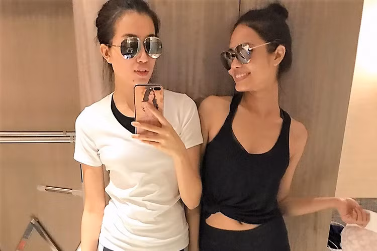 Lệ Hằng và đại diện Thái Lan rất thân thiết. Ngoài hoạt động chung, cả hai còn thường xuyên hẹn tập gym cùng nhau. (Ảnh: NVCC)