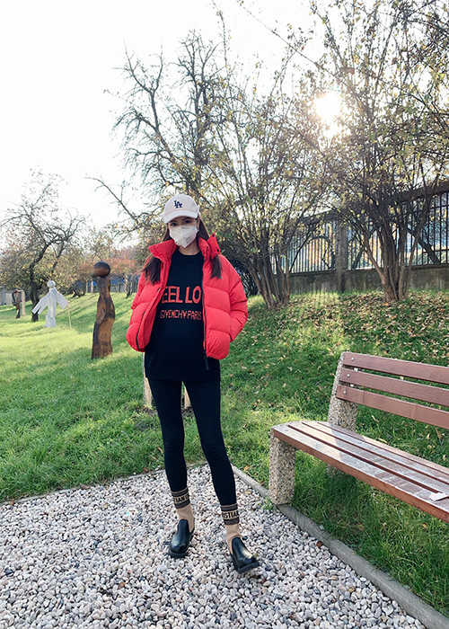 Vóc dáng của Kỳ Hân cũng thon gọn trong những tuần cuối thai kỳ.