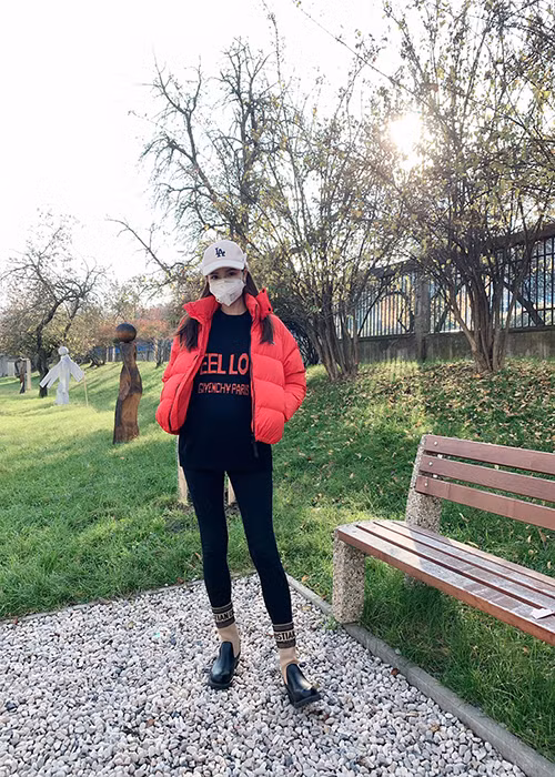 Vóc dáng của Kỳ Hân cũng thon gọn trong những tuần cuối thai kỳ.