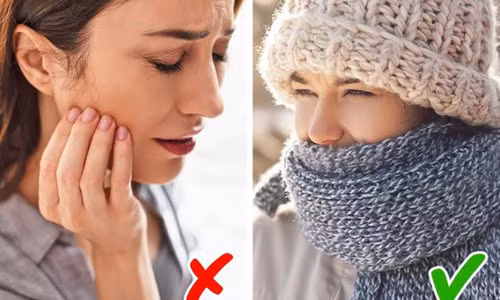 Răng đau: Không khí lạnh làm ảnh hưởng đến các dây thần kinh sâu bên trong răng và khiến răng bị đau.