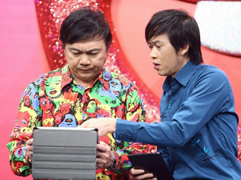 Năm 1997, Chí Tài có dịp thử sức với diễn xuất khi tham gia diễn hài cùng Hoài Linh do thiếu diễn viên. Ảnh: Dân Việt