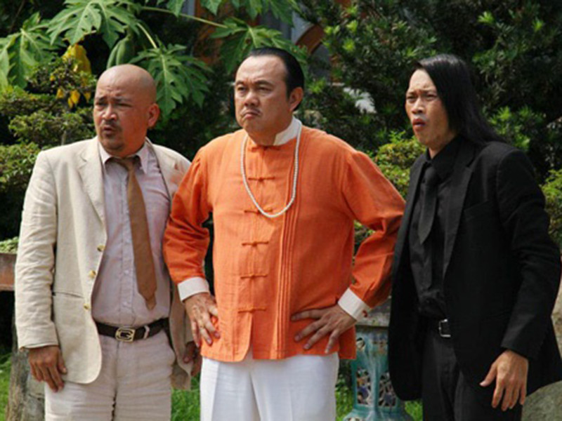 Bộ ba nghệ sĩ Hoài Linh, Hoàng Sơn và Chí Tài từng đóng chung phim "Gia sư nữ quái" năm 2013. Ảnh: Zing