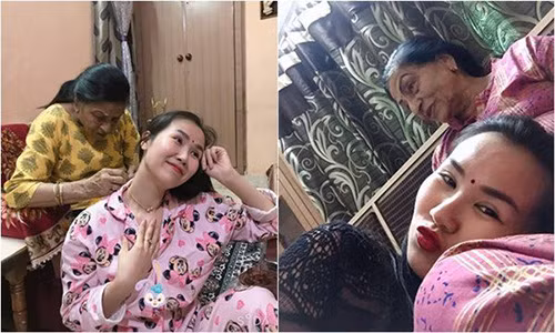 Làm dâu ngoại quốc, ca sĩ Võ Hạ Trâm cũng được mẹ chồng hết mực yêu thương. Nữ ca sĩ từng kể, ngày vợ chồng cô phải trở về Việt Nam, mẹ chồng người Ấn Độ của cô khóc vì nhớ con dâu.