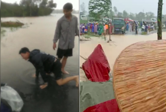  Chồng bất lực nhìn vợ bị lũ cuốn trôi: Khoảng 9h ngày 12/10, sản phụ Hoàng Thị Phượng, ở thôn Phường Hóp (xã Phong An, huyện Phong Điền) có dấu hiệu trở dạ nên thuê thuyền chở đến bệnh viện để chuẩn bị sinh con. Tuy nhiên, khi đến đoạn cầu vượt đường sắt thuộc thôn Đông Lâm (xã Phong An) thì chiếc thuyền bất ngờ bị lật.