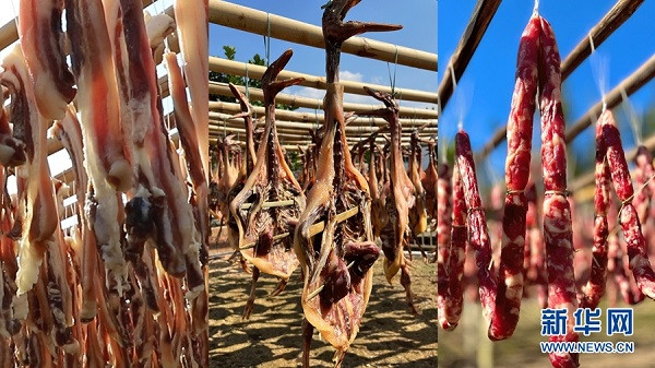 Ngoài thịt lợn, người dân còn phơi sấy đủ loại khác.