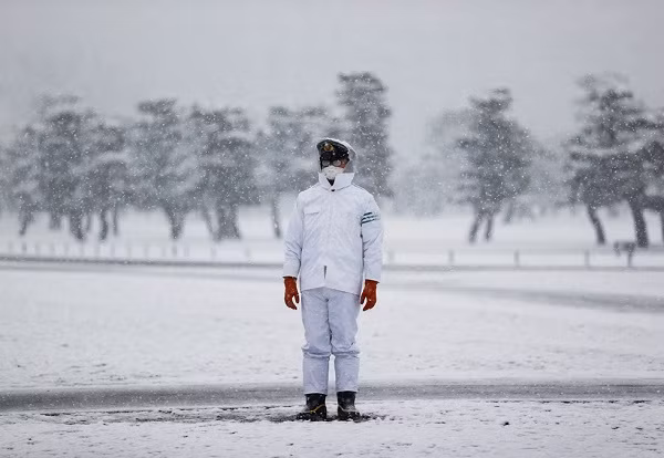 Từ tối 6/1, lớp tuyết dày 10 cm phủ trắng khu vực trung tâm Tokyo, khiến các hoạt động giao thông bị gián đoạn.