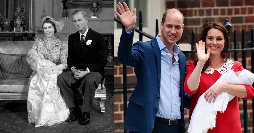 Bốn lần sinh nở của Nữ hoàng Elizabeth II đều diễn ra tại nhà. Trong khi đó, ngày nay, những đứa trẻ hoàng gia được sinh trong bệnh viện, các thành viên hoàng gia cũng chào đón phóng viên, nhiếp ảnh gia sau khi em bé ra đời.