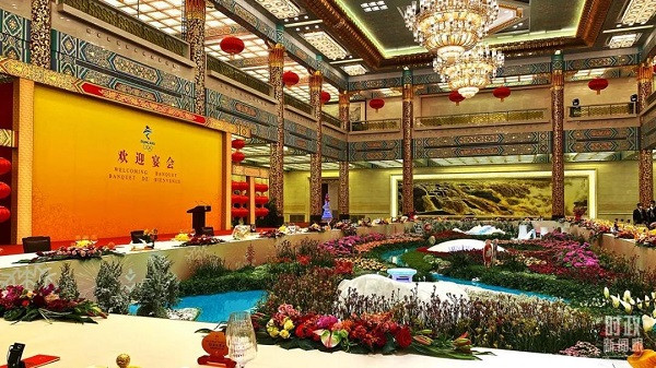 Bên trong đại lễ đường Trung Quốc mở quốc yến “2 năm có 1“ Ben trong dai le duong Trung Quoc mo quoc yen “2 nam co 1“