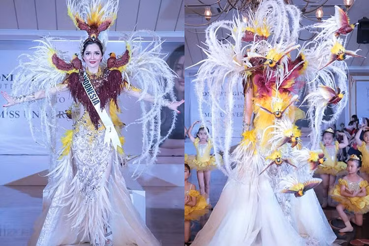 Quốc phục của đại diện Indonesia mang tên thiên đường của loài chim.