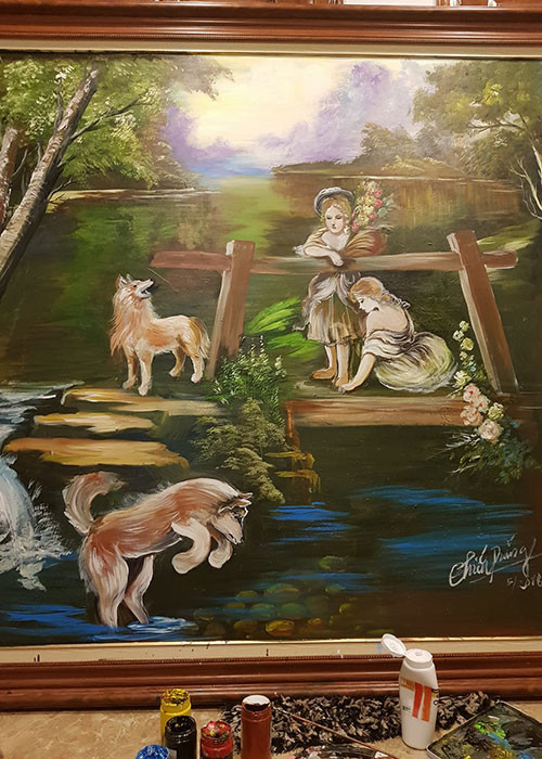 Nam nghệ sĩ hài được khen vẽ tranh đẹp không kém một họa sĩ chuyên nghiệp.