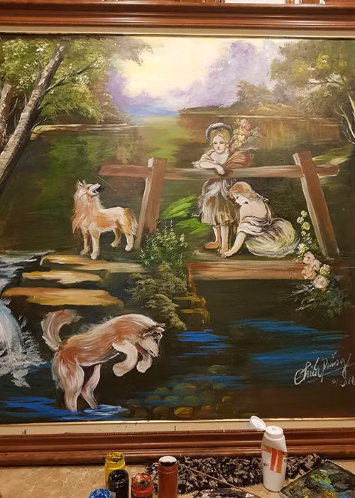 Nam nghệ sĩ hài được khen vẽ tranh đẹp không kém một họa sĩ chuyên nghiệp.